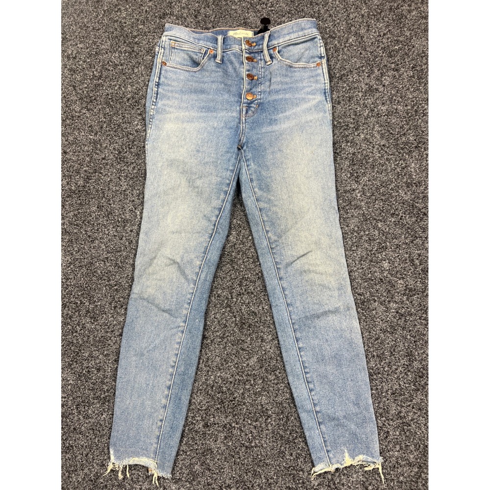 Madewell Jeans Women 27 Blue 10 High-Rise Skinny Button Fly Raw Hem Denim SEO